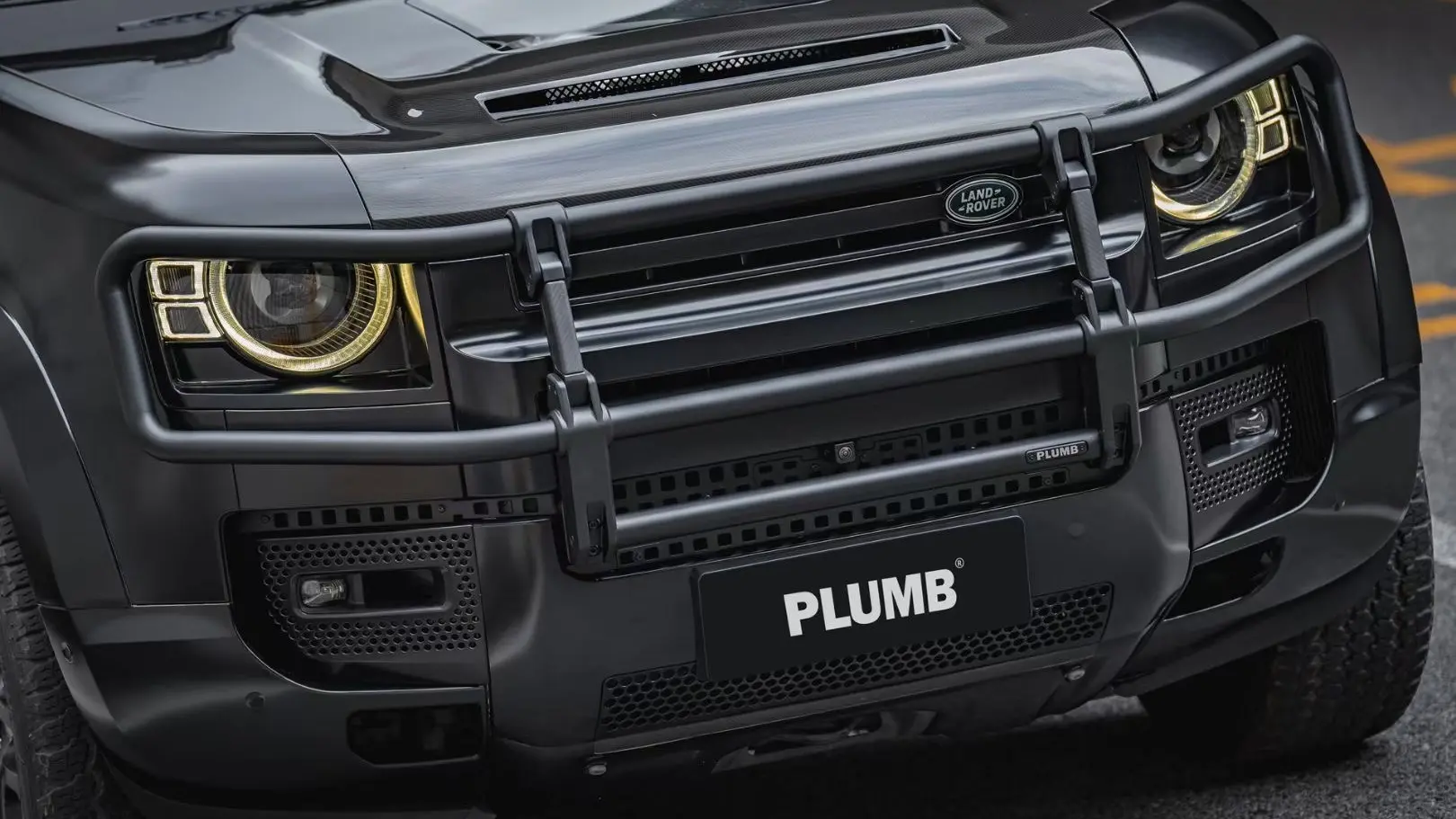 PLUMB المصد الأمامي Bull Bar لصورة Land Rover Defender