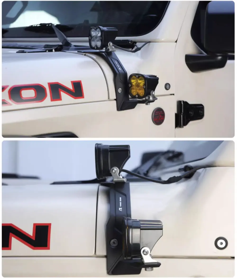 TENGQIAN Soportes de montaje de luz de pilar A dual para accesorios Jeep Wrangler