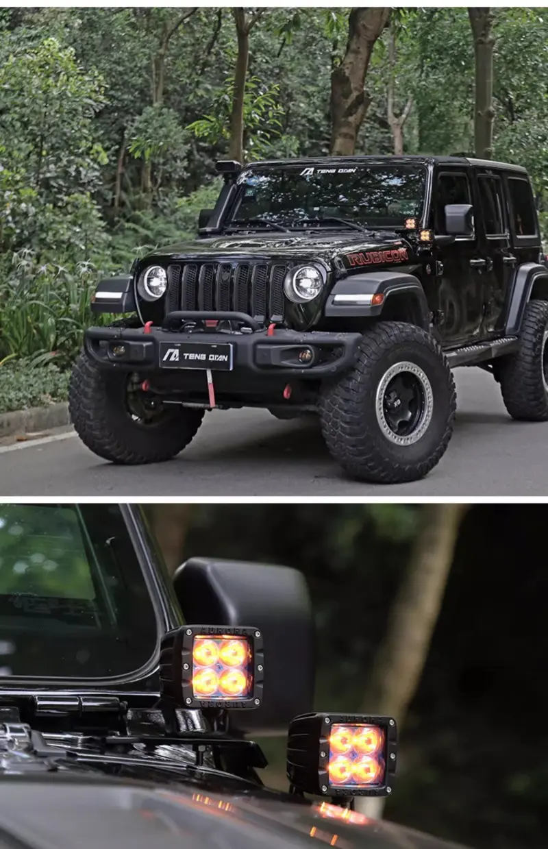 TENGQIAN Soporte de montaje de luz de pilar A de doble capa para Jeep Wrangler