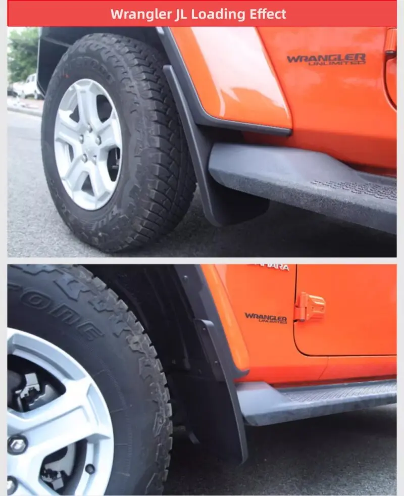 Protetores de lama Splash Guard Fender Flares Flaps para Jeep Wrangler