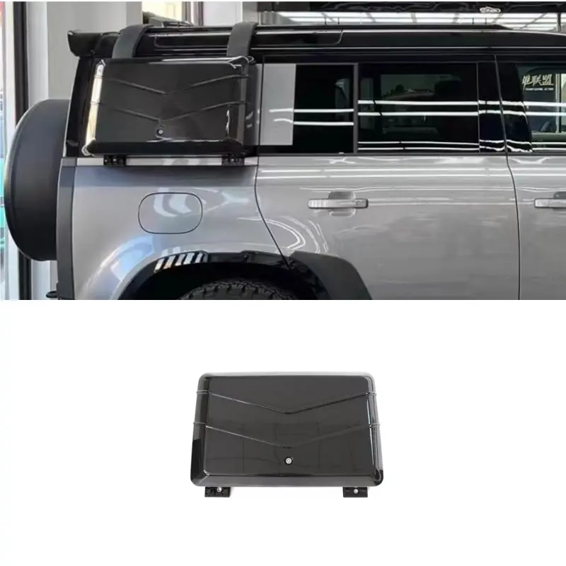 Boîte de vitesses en Fiber de carbone Defender, boîte à déjeuner montée sur le côté, Style V pour accessoires Land Rover Defender