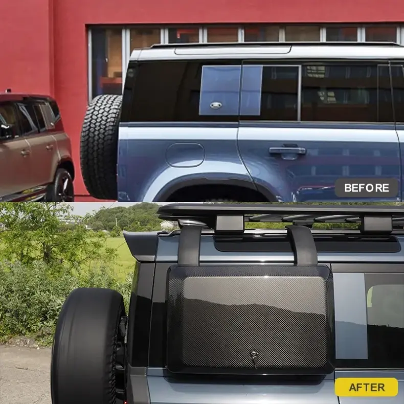 Lancheira montada lateral da caixa de engrenagens da fibra do carbono do defensor de Land Rover 14