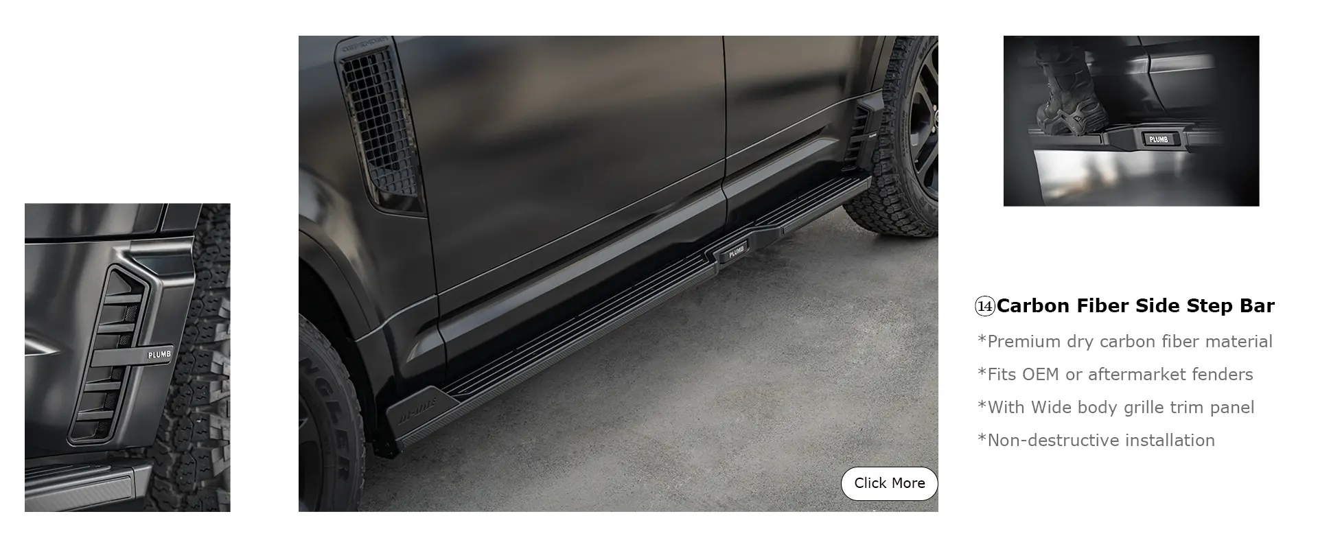 Land Rover Defender Parts Barre de marche latérale en fibre de carbone