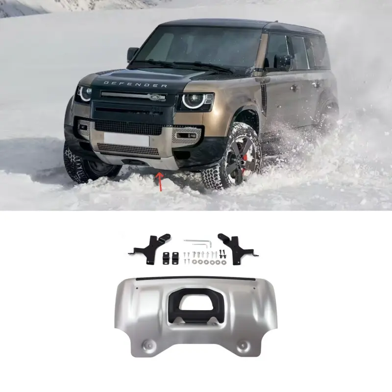 Land Rover Defender Skid Plate Bumper Guard Protector silver